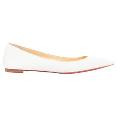CHRISTIAN LOUBOUTIN Ballalla : ballerines à bout pointu en cuir blanc, taille 38 (EU)