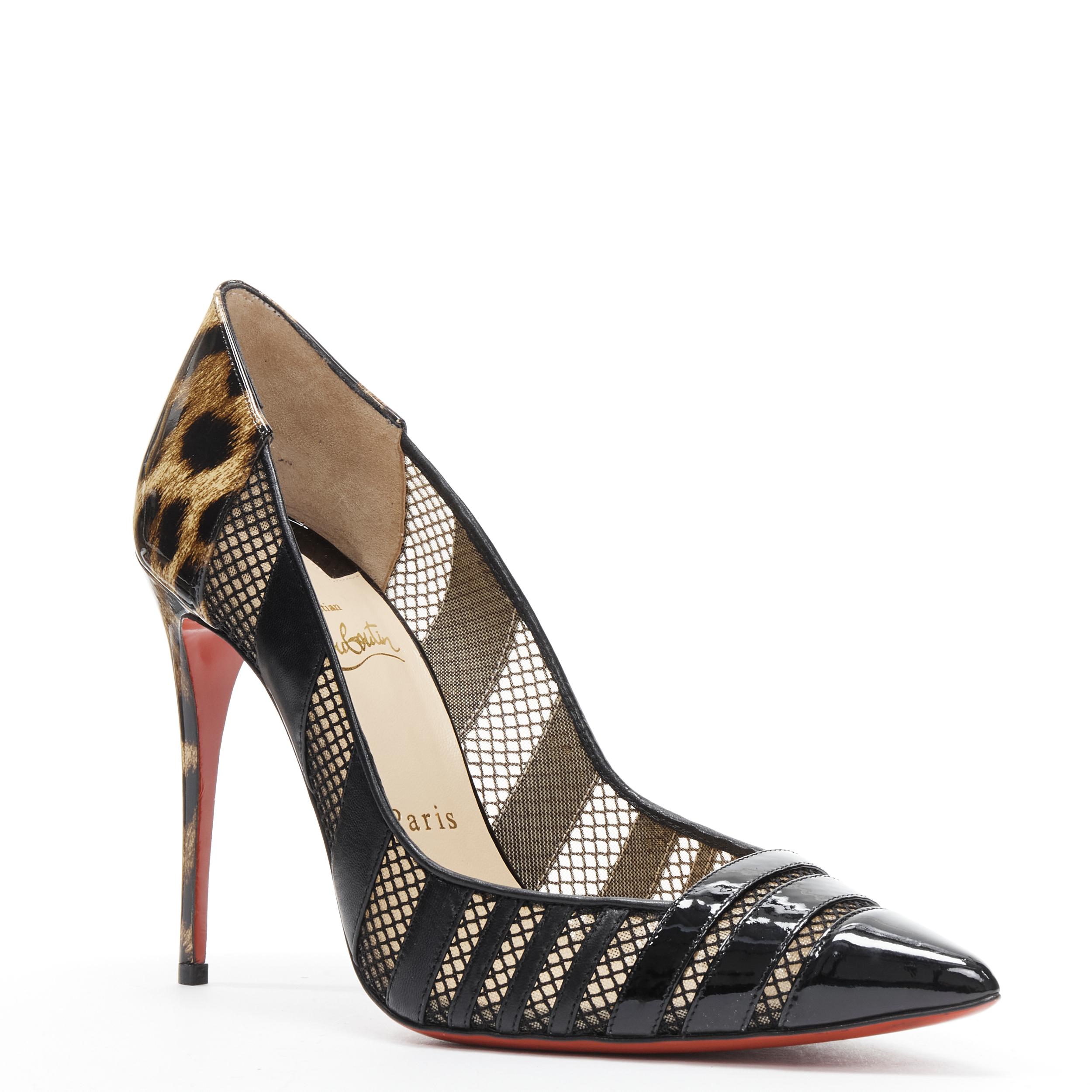 CHRISTIAN LOUBOUTIN Bandy 100 leopard patent mesh pigalle pump EU38 
Reference: TGAS/B01807 
Brand: Christian Louboutin 
Designer: Christian Louboutin 
Model: Bandy 100 
Material: Patent Leather 
Color: Multicolour 
Pattern: Leopard 
Extra Detail: