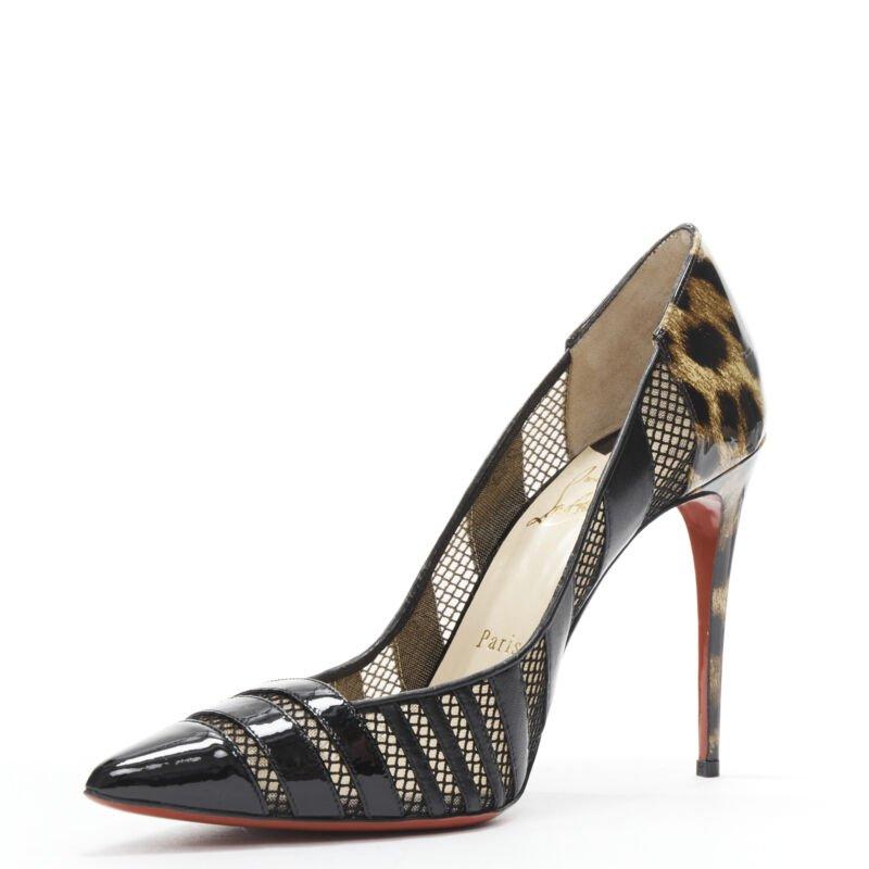 CHRISTIAN LOUBOUTIN Bandy 100 Leoparden-Pantoletten-Pump EU38 im Zustand „Hervorragend“ in Hong Kong, NT