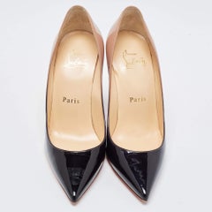 Christian Louboutin Beige/Black Patent Very Prive Pumps Size 34
