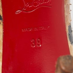 Christian Louboutin Beige/Black Snakeskin Decollete Pumps Size 39