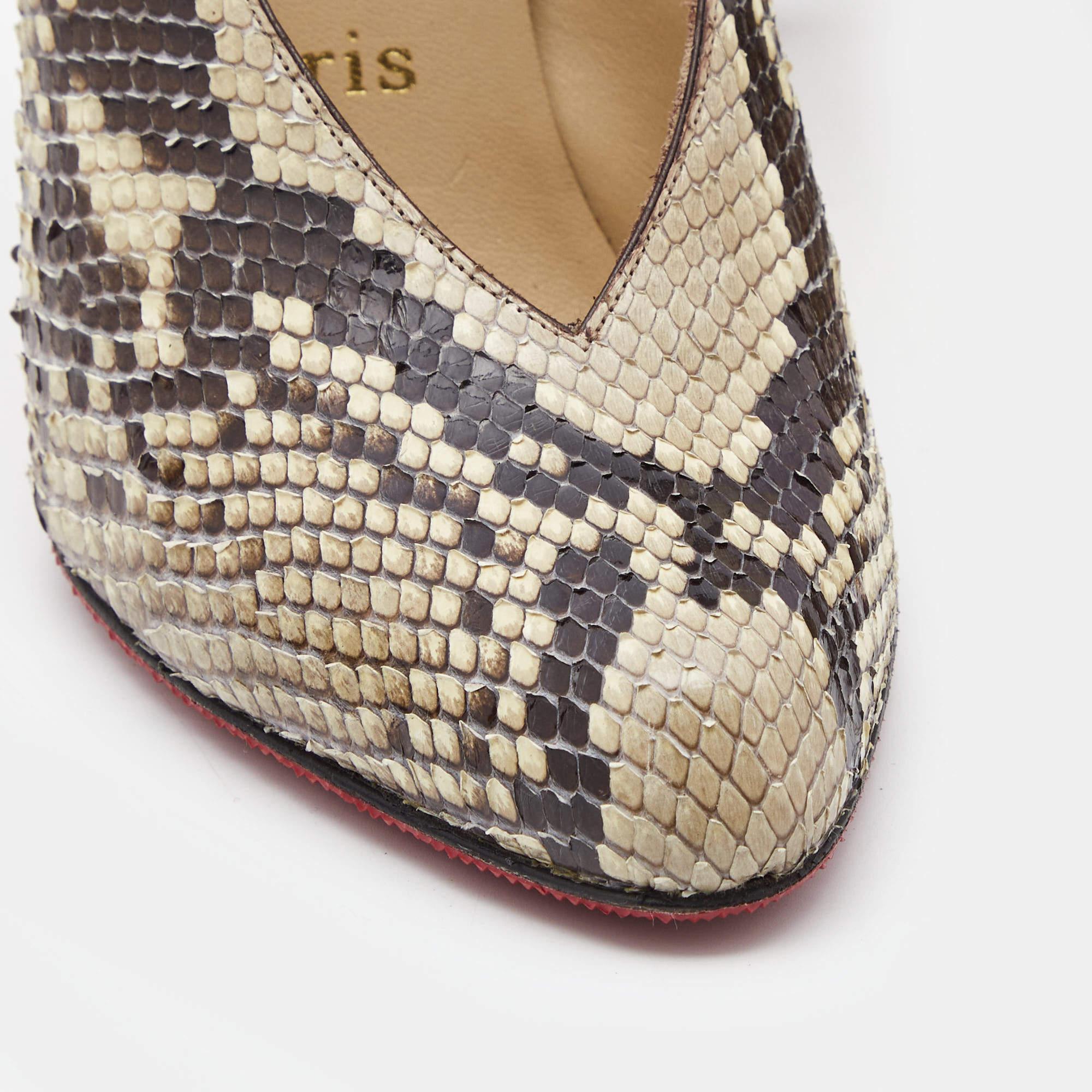 Christian Louboutin Beige/Brown Python Pumps Size 38.5 1