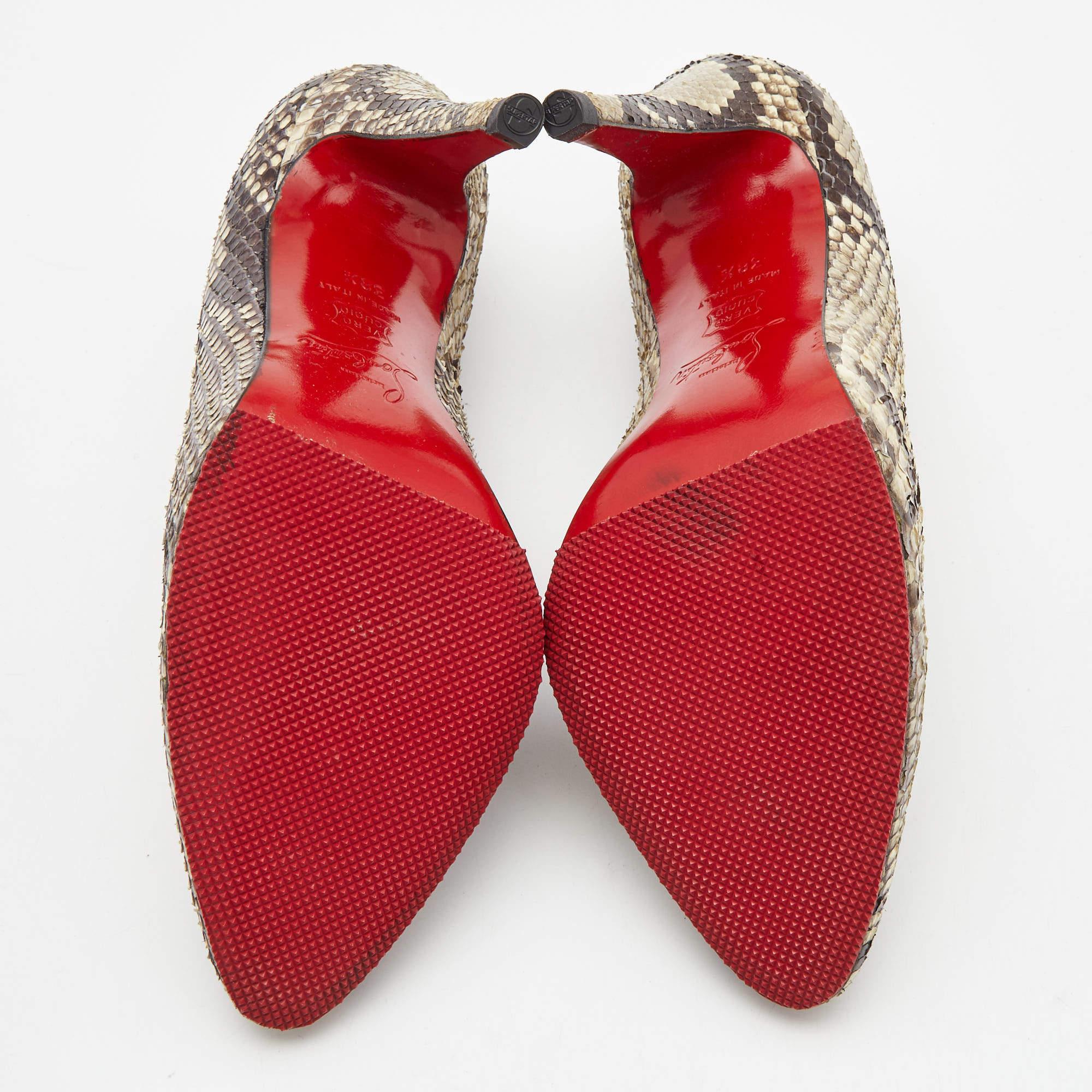 Christian Louboutin Beige/Brown Python Pumps Size 38.5 2