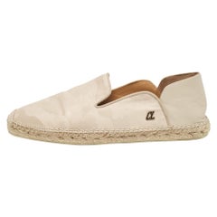 Christian Louboutin Beige Camouflage Canvas Leather Espadon Espadrilles Size 42