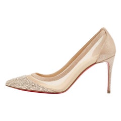 Christian Louboutin Beige Leather and Mesh Pumps Size 36