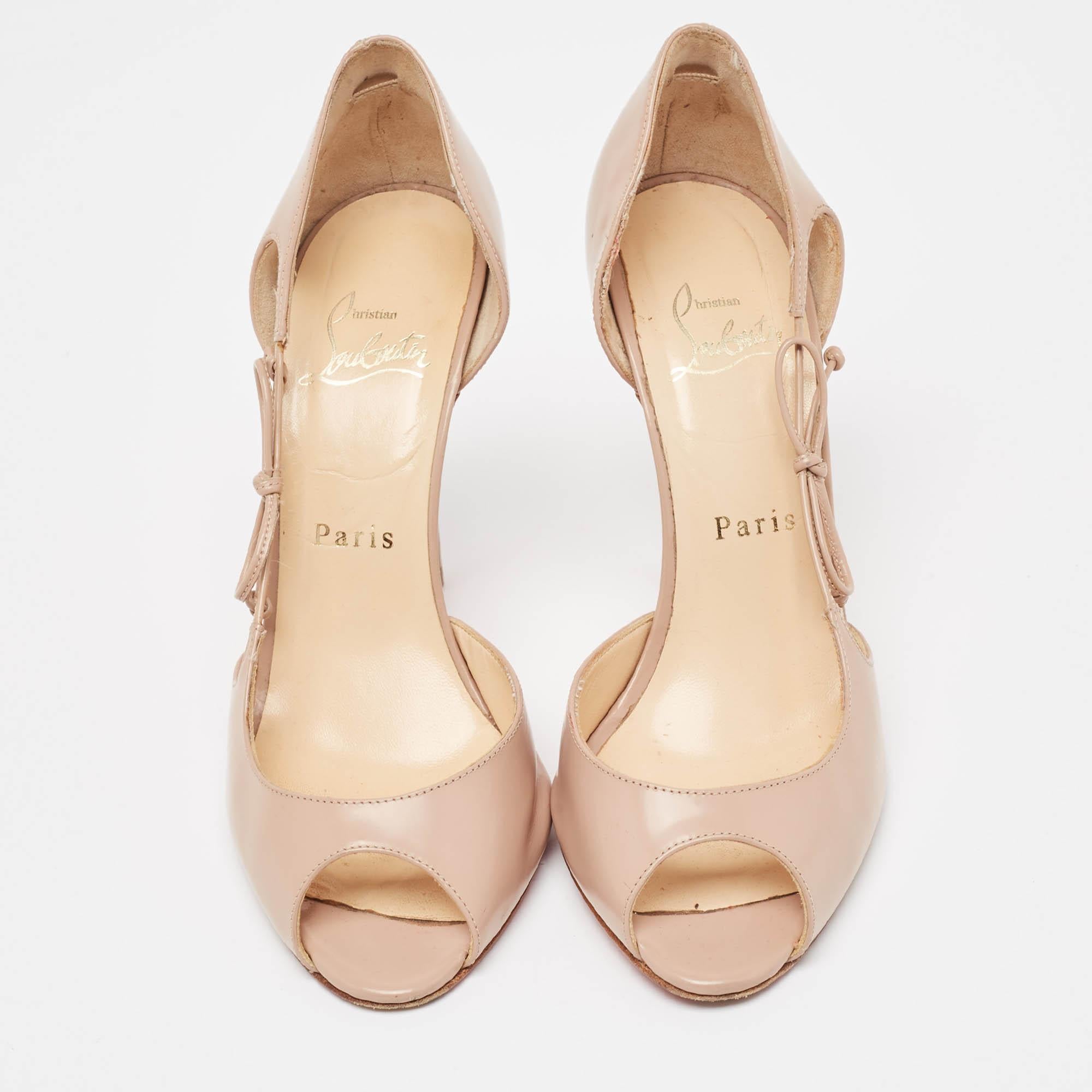 Christian Louboutin Beige Leather Delico Pumps Size 36.5 In Good Condition In Dubai, Al Qouz 2