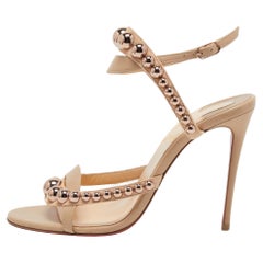 Christian Louboutin Beige Leather Galeria Sandals Size 37