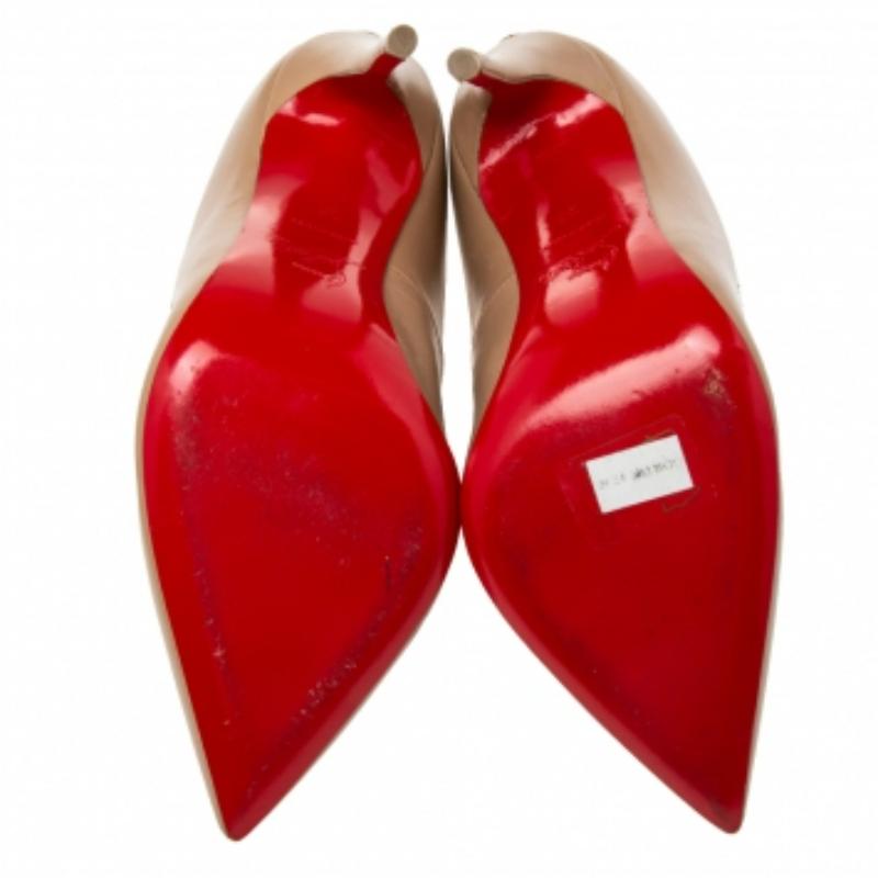 Christian Louboutin Beige Leather Gortik Ankle Booties Size 36 For Sale 2