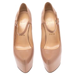 Christian Louboutin Beige Leather Lady Daf Pumps Size 38