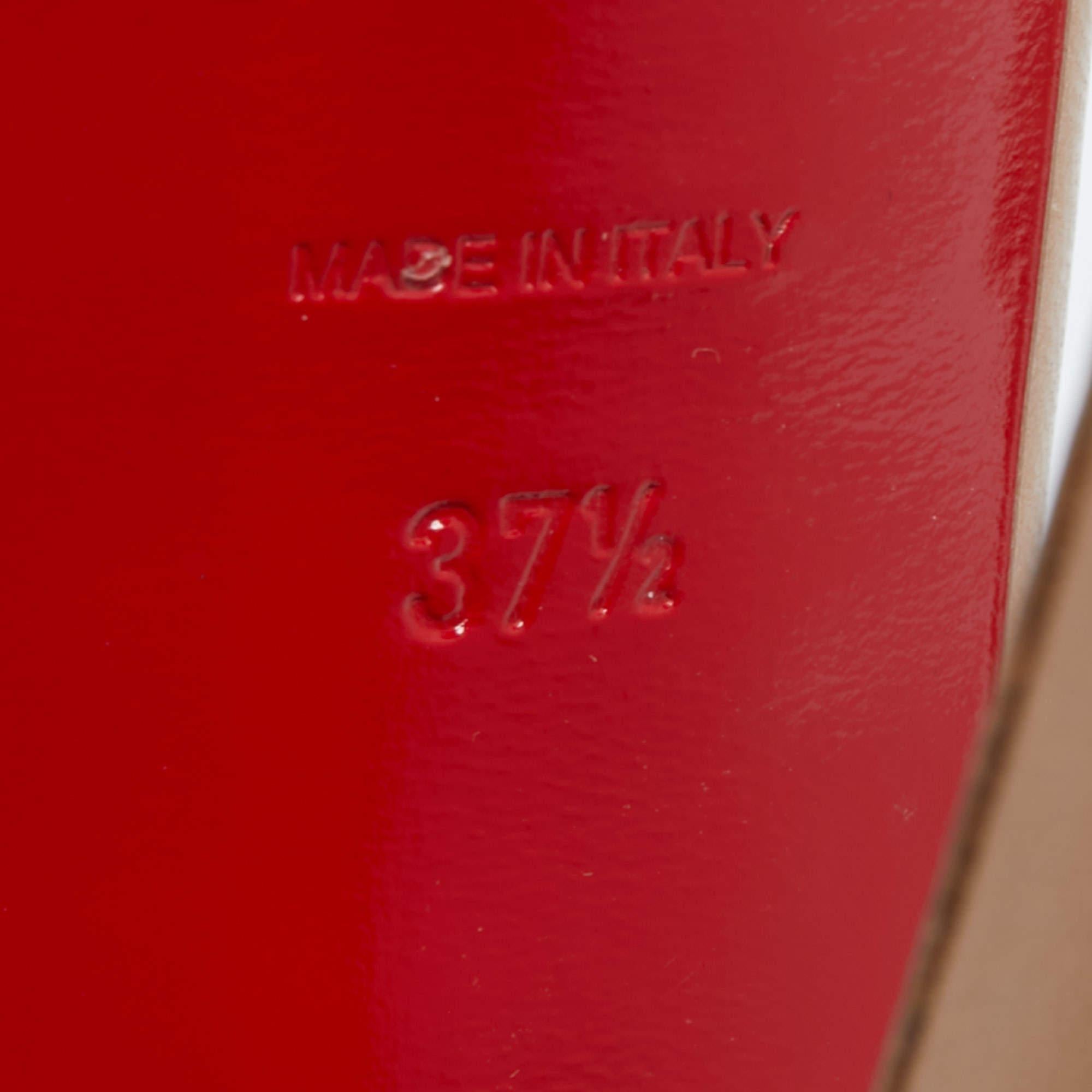 Christian Louboutin Beige Leather Marlenalta Platform Sandals Size 37.5 3