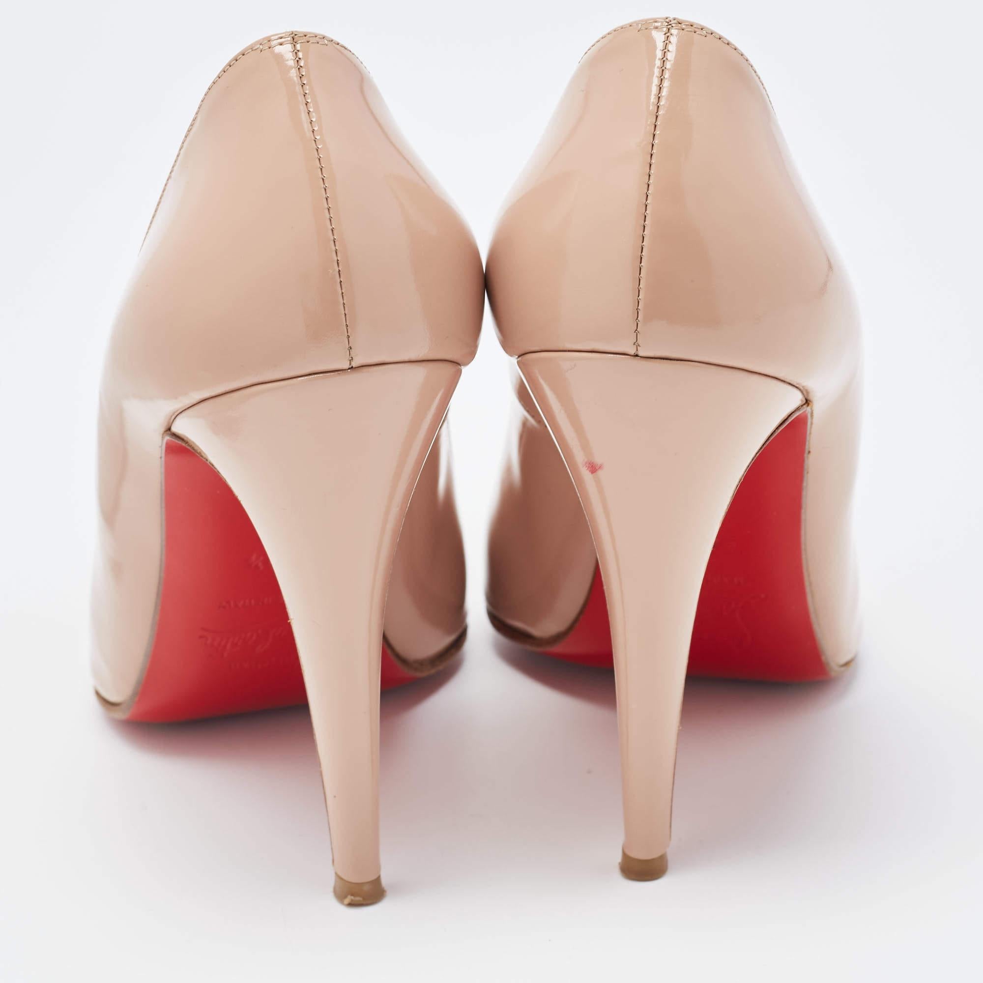 Christian Louboutin Beige Leather Simple Pumps Size 40.5 For Sale 1
