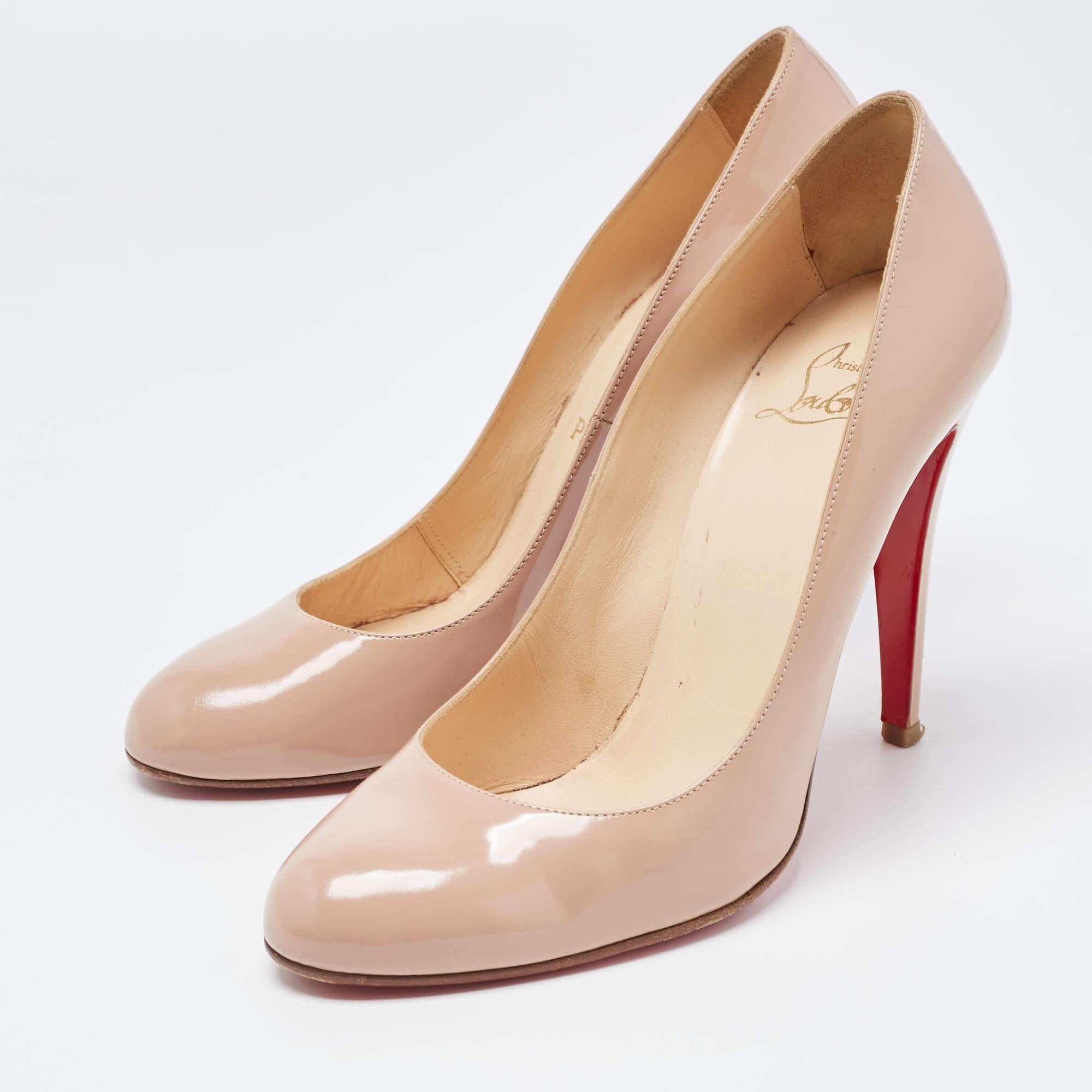 Christian Louboutin Beige Leather Simple Pumps Size 40.5 For Sale 3