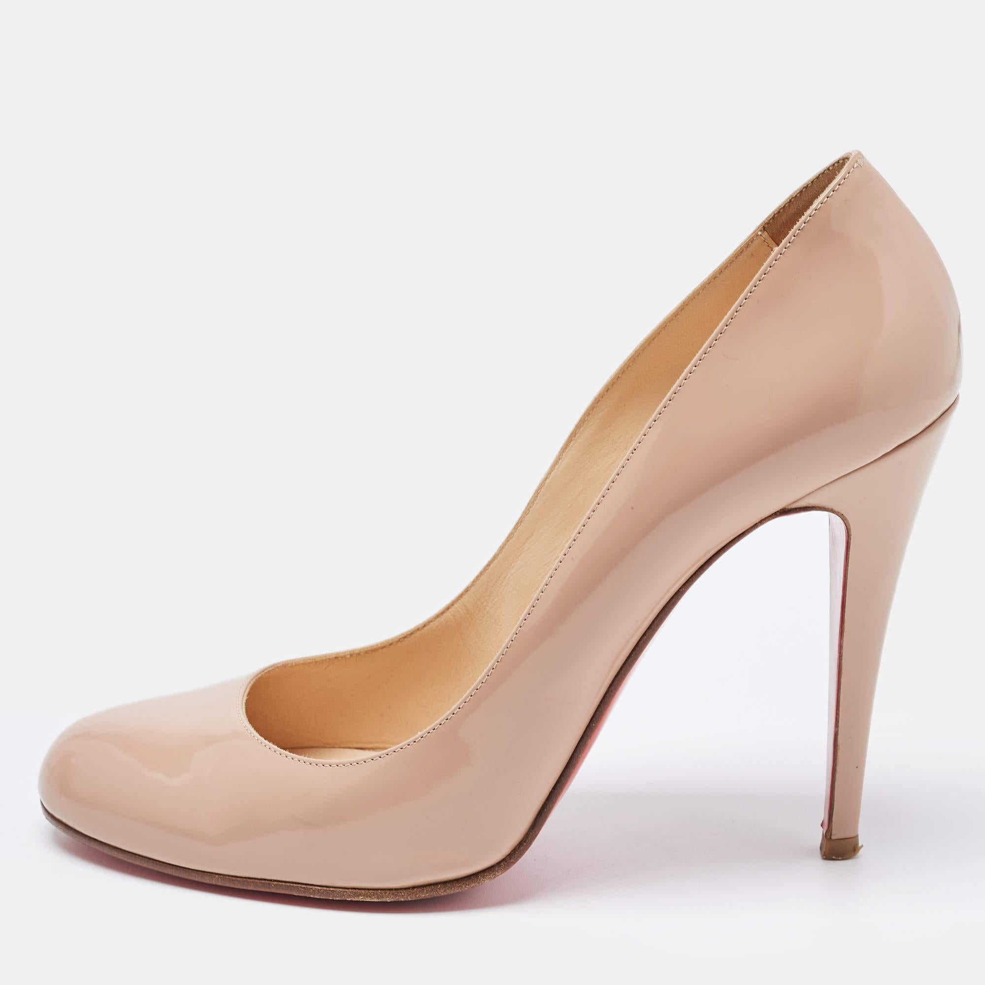 Christian Louboutin Beige Leather Simple Pumps Size 40.5 For Sale 4