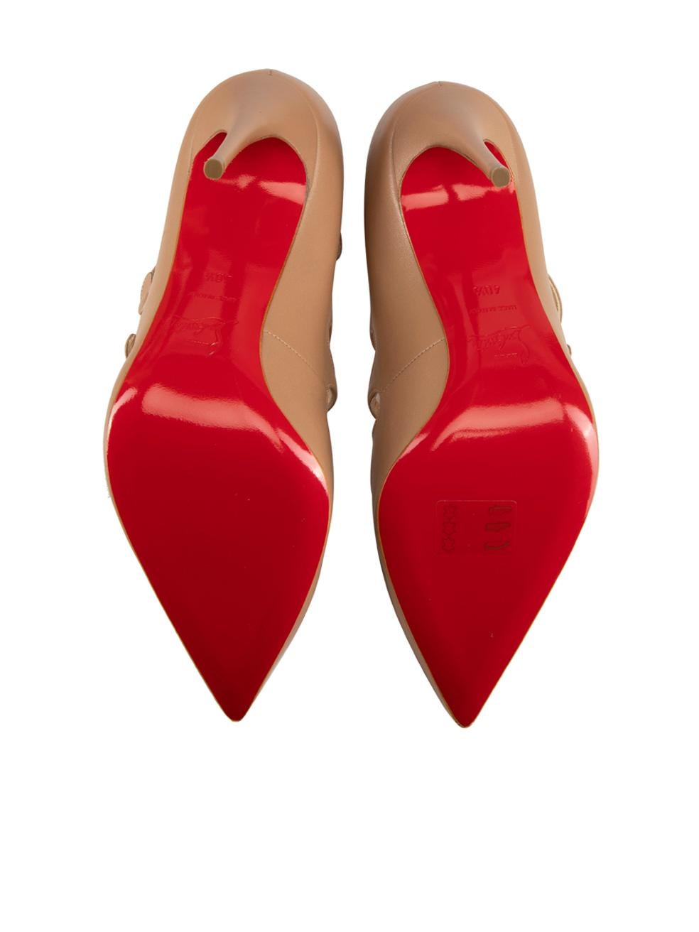 Women's Christian Louboutin Beige Leather Viennana Heels Size IT 40.5