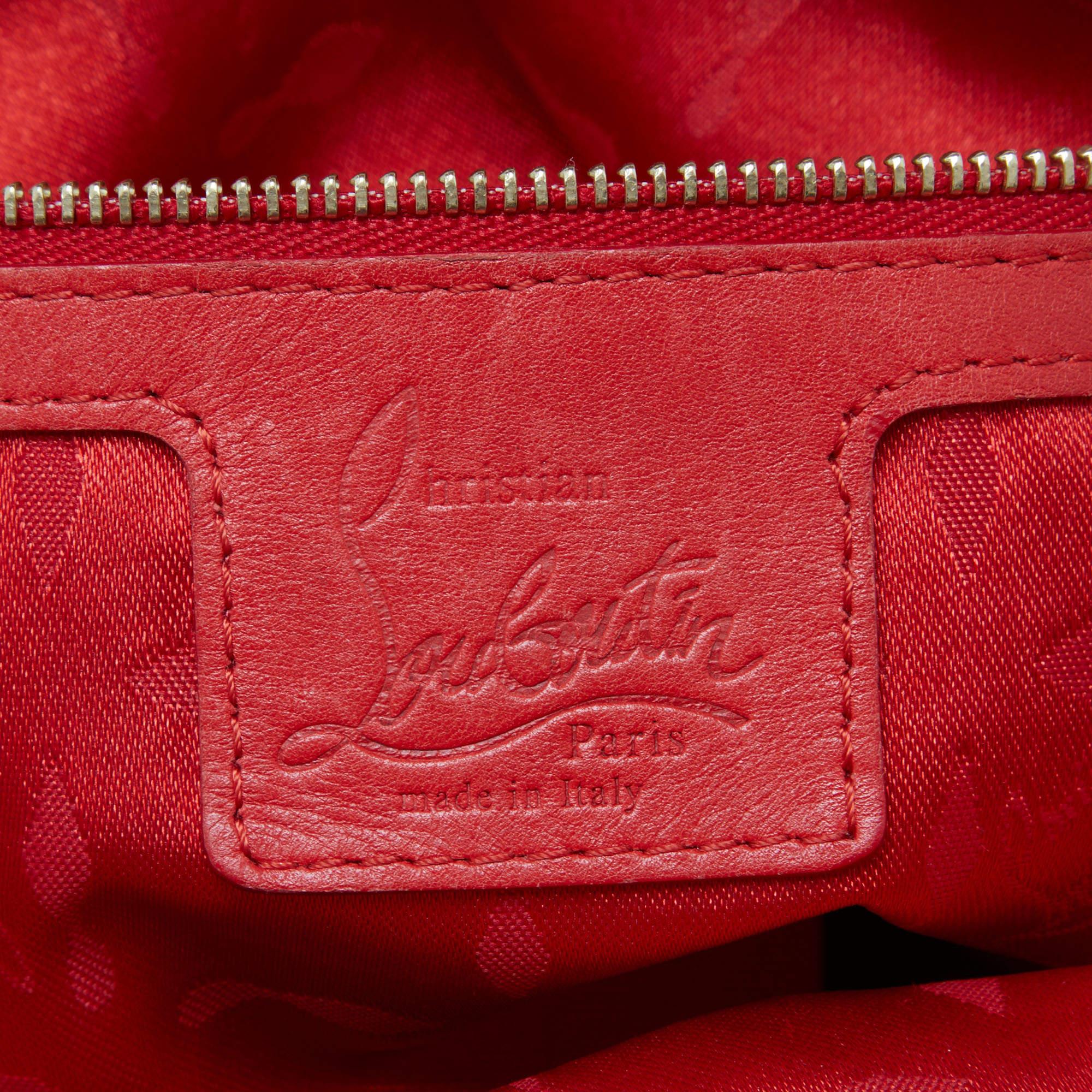 Christian Louboutin Beige Leather Zip Satchel For Sale 4