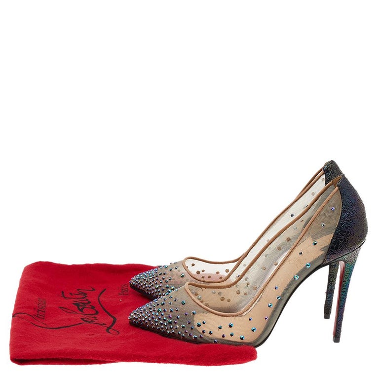 Follies strass heels Christian Louboutin Beige size 41 EU in Plastic -  31359945