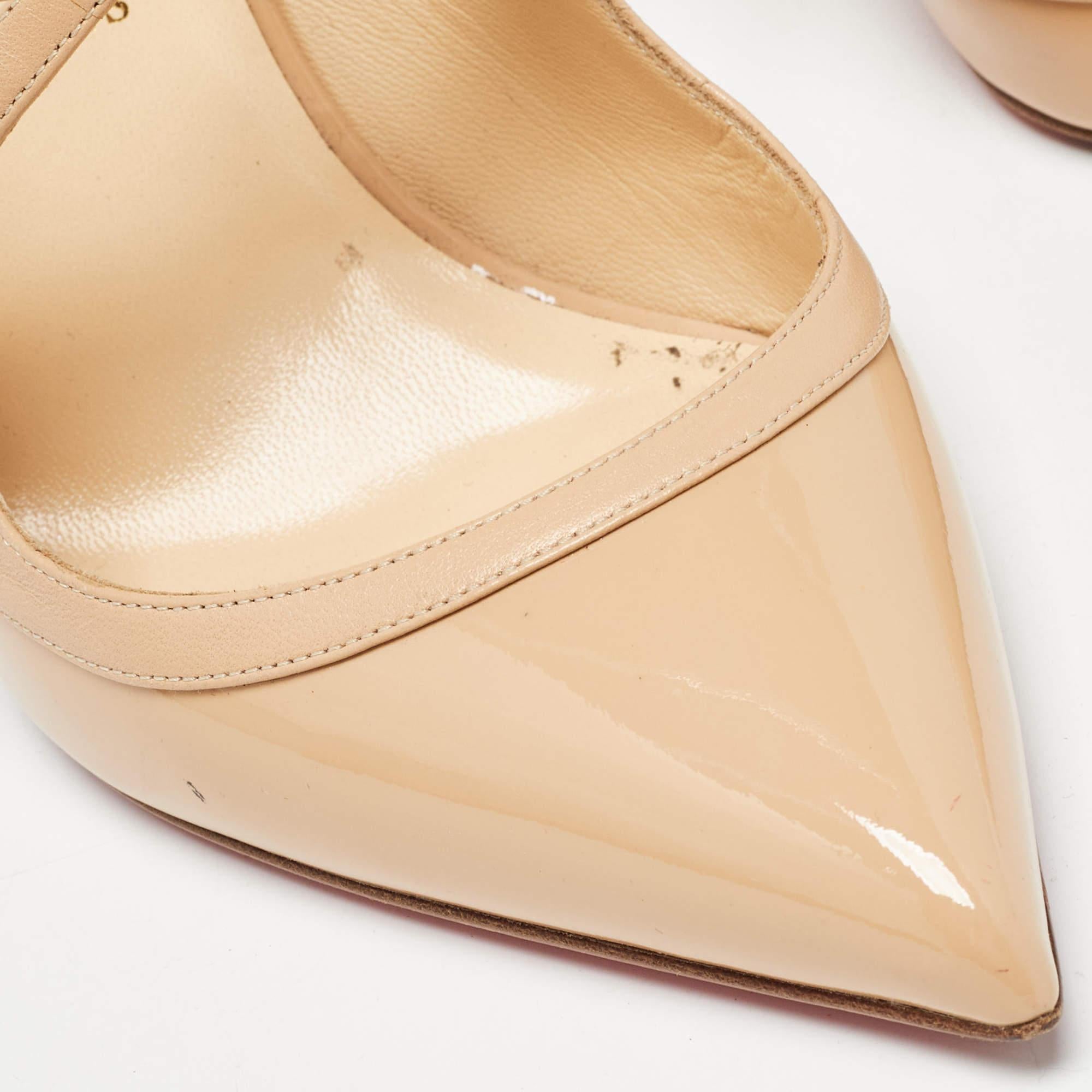 Christian Louboutin Beige Patent and Leather Crissos Pumps Size 40.5 3