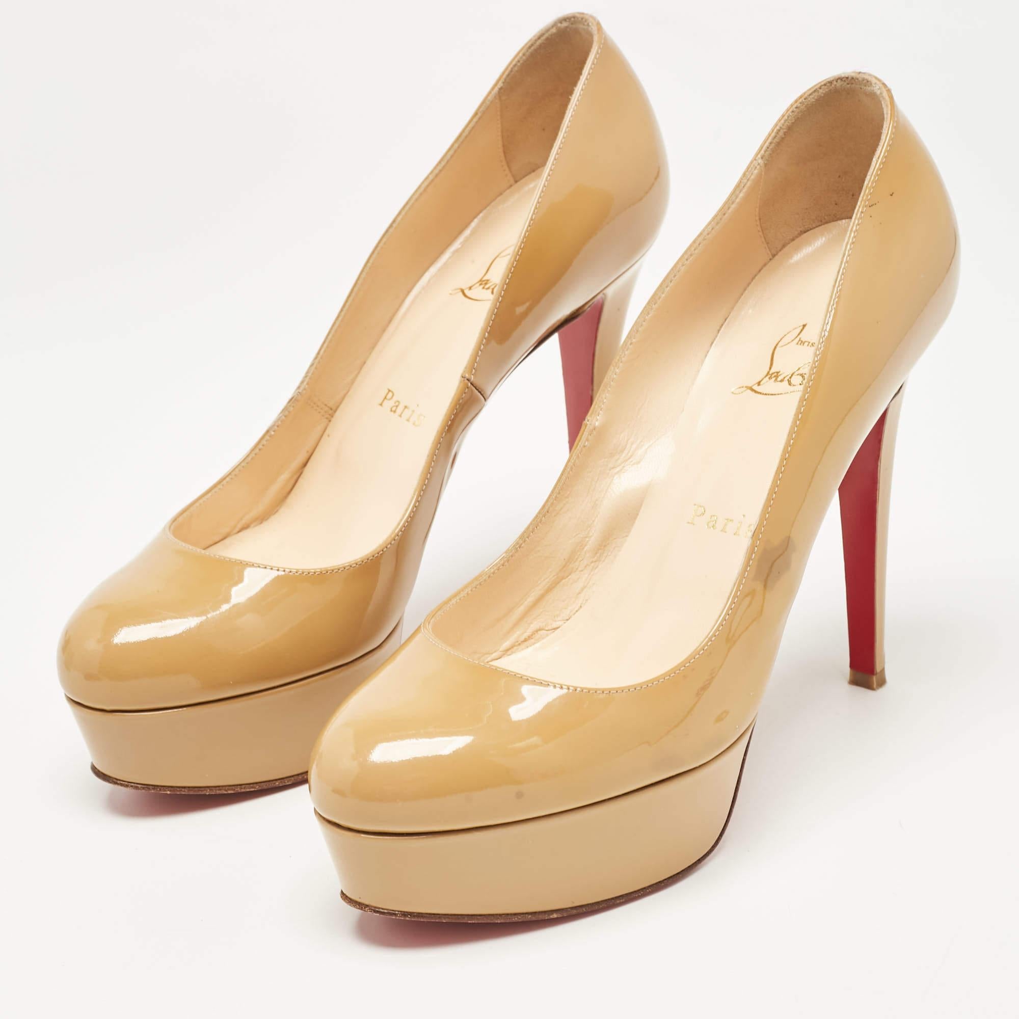 Make a chic style statement with these designer pumps. They showcase sturdy heels and durable soles perfect for your fashionable outings