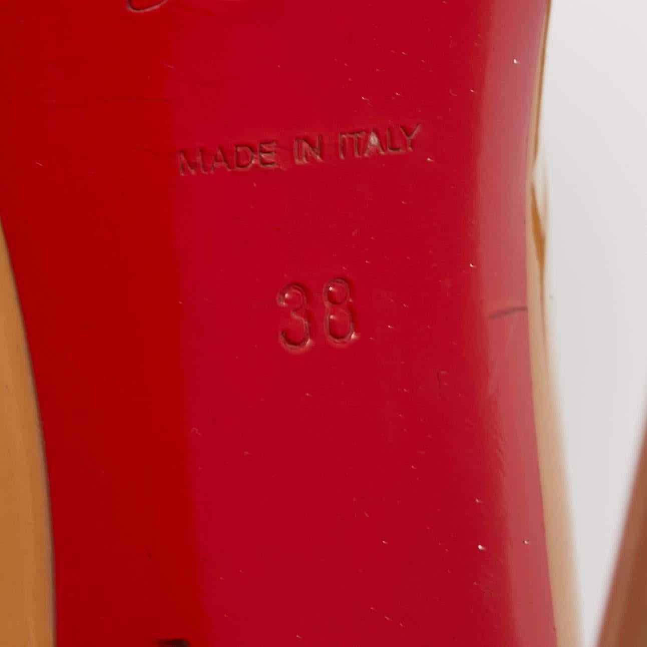Christian Louboutin Beige Patent Leather Altadama Pumps Size 38 For Sale 1