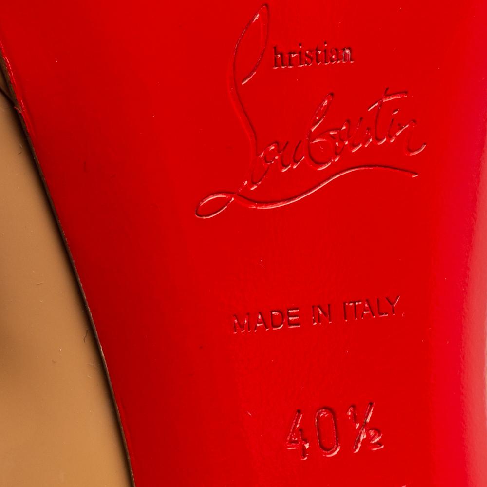 Christian Louboutin Beige Patent Leather Altadama Pumps Size 40.5 For Sale 2