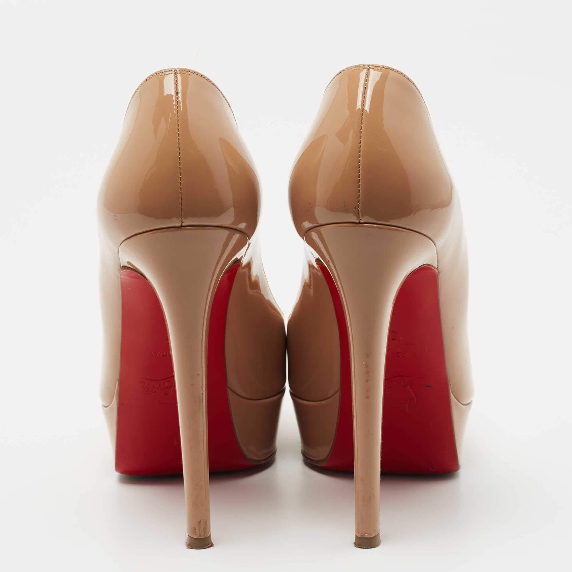 Christian Louboutin Beige Patent Leather Bianca Pumps Size 37 1