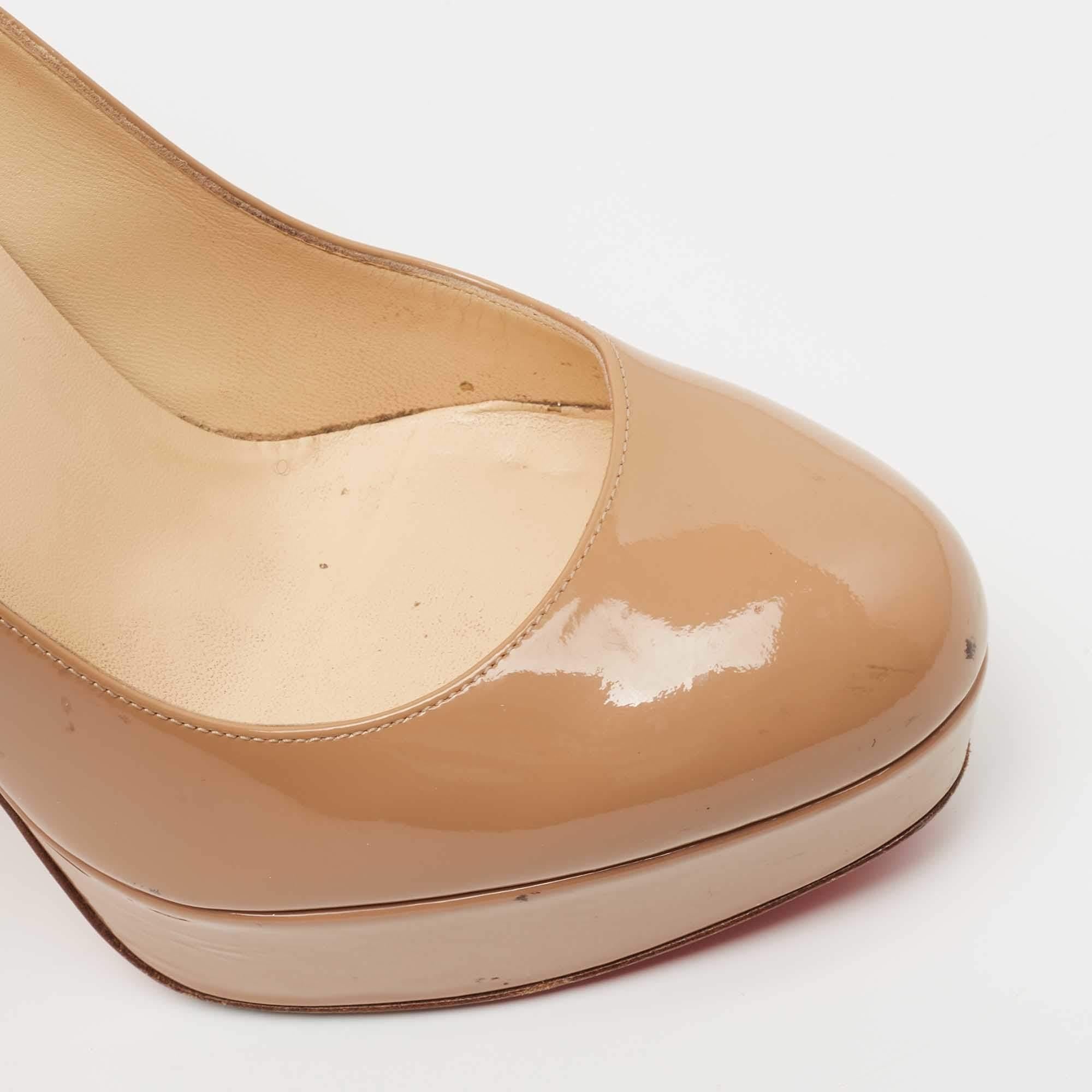 Christian Louboutin Beige Patent Leather Bianca Pumps Size 37 3