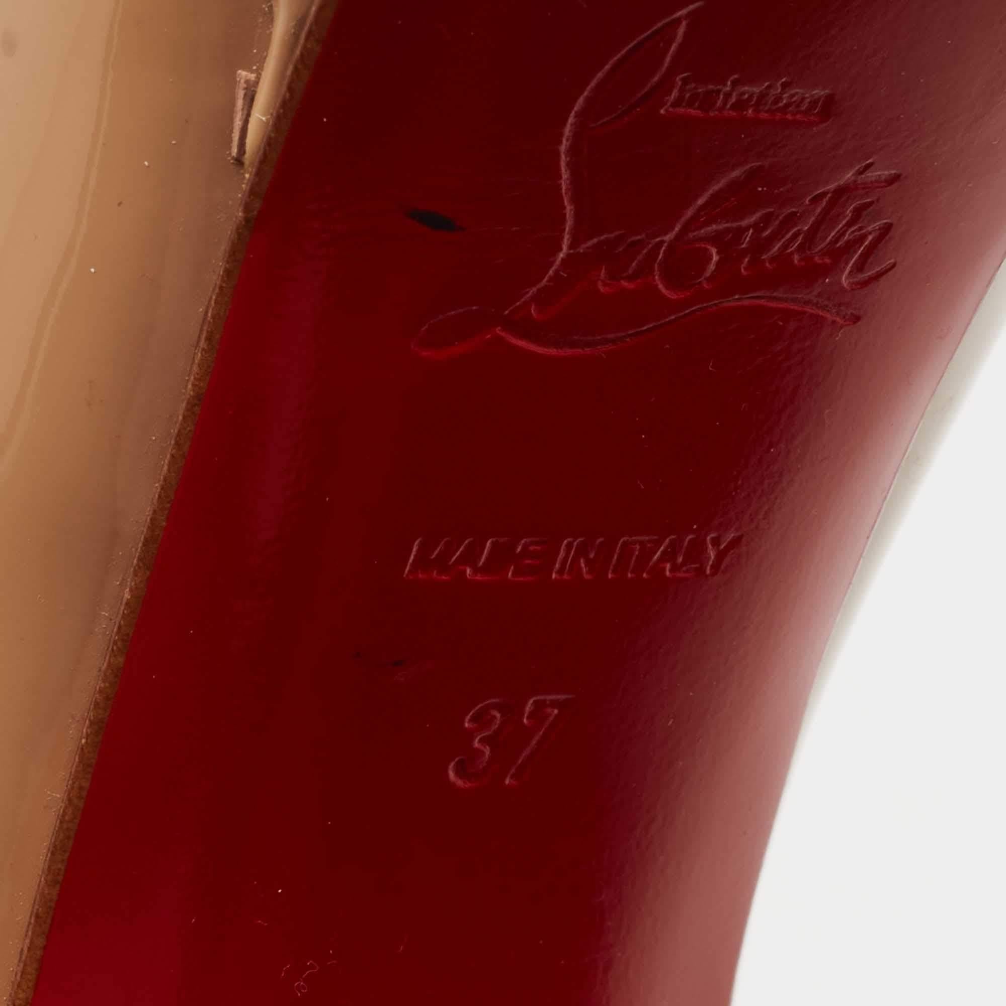 Christian Louboutin Beige Patent Leather Bianca Pumps Size 37 4