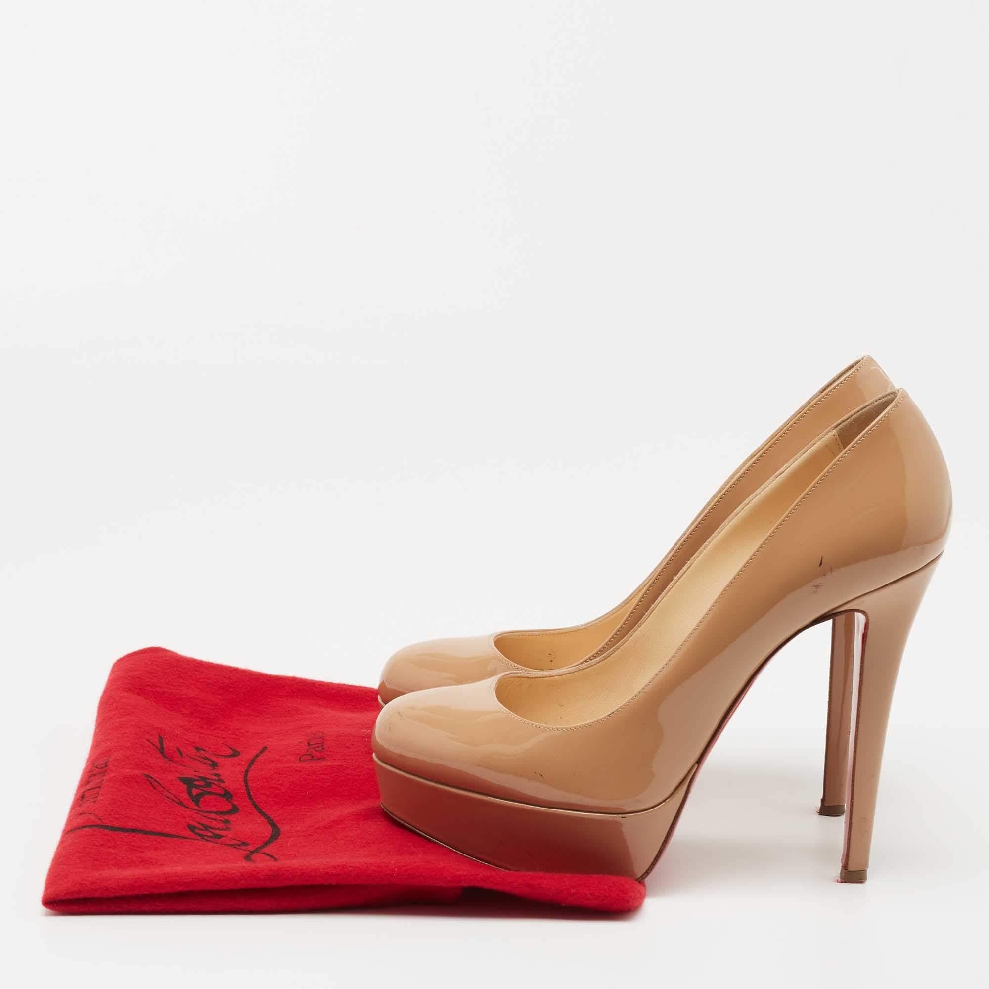 Christian Louboutin Beige Patent Leather Bianca Pumps Size 37 5