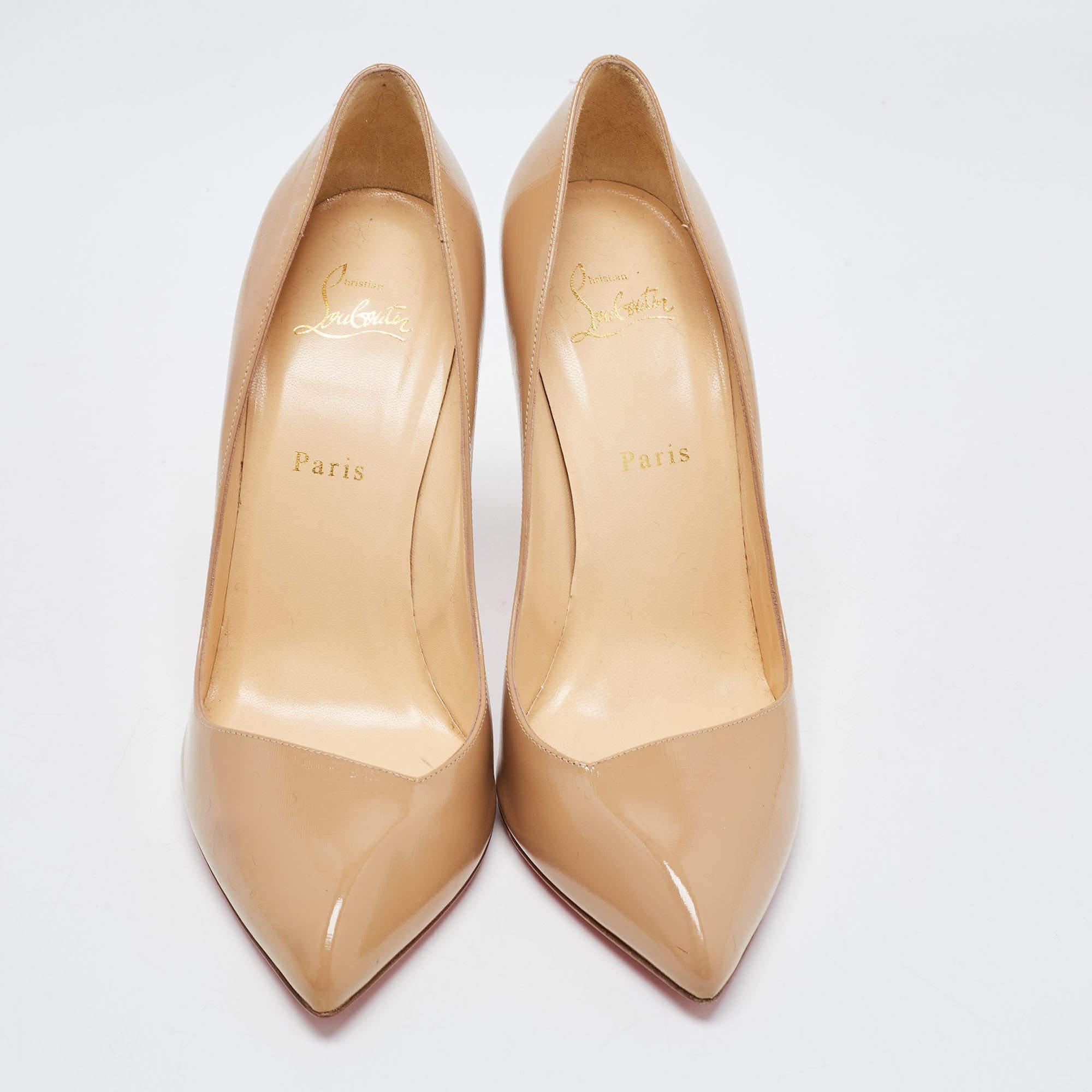 Make a chic style statement with these Christian Louboutin beige pumps. They showcase sturdy heels and durable soles, perfect for your fashionable outings!

