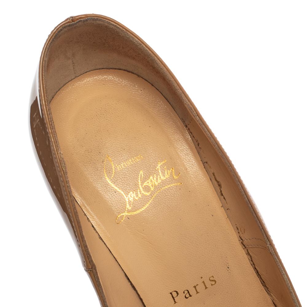 Christian Louboutin Beige Patent Leather Daffodile Pumps Size 37.5 3