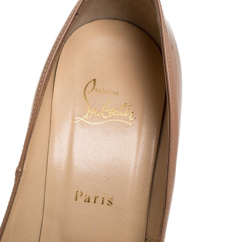 Christian Louboutin Beige Patent Leather Fifille Pumps Size 41 2