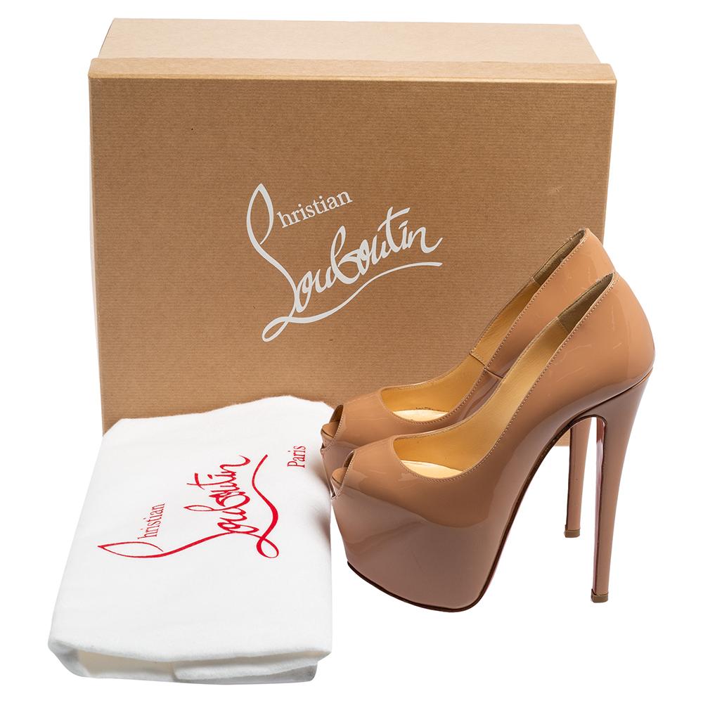 Christian Louboutin Beige Patent Leather Highness Pumps Size 34 1