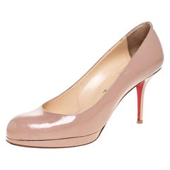 Christian Louboutin Beige Patent Leather Neofilo Pumps Size 40.5