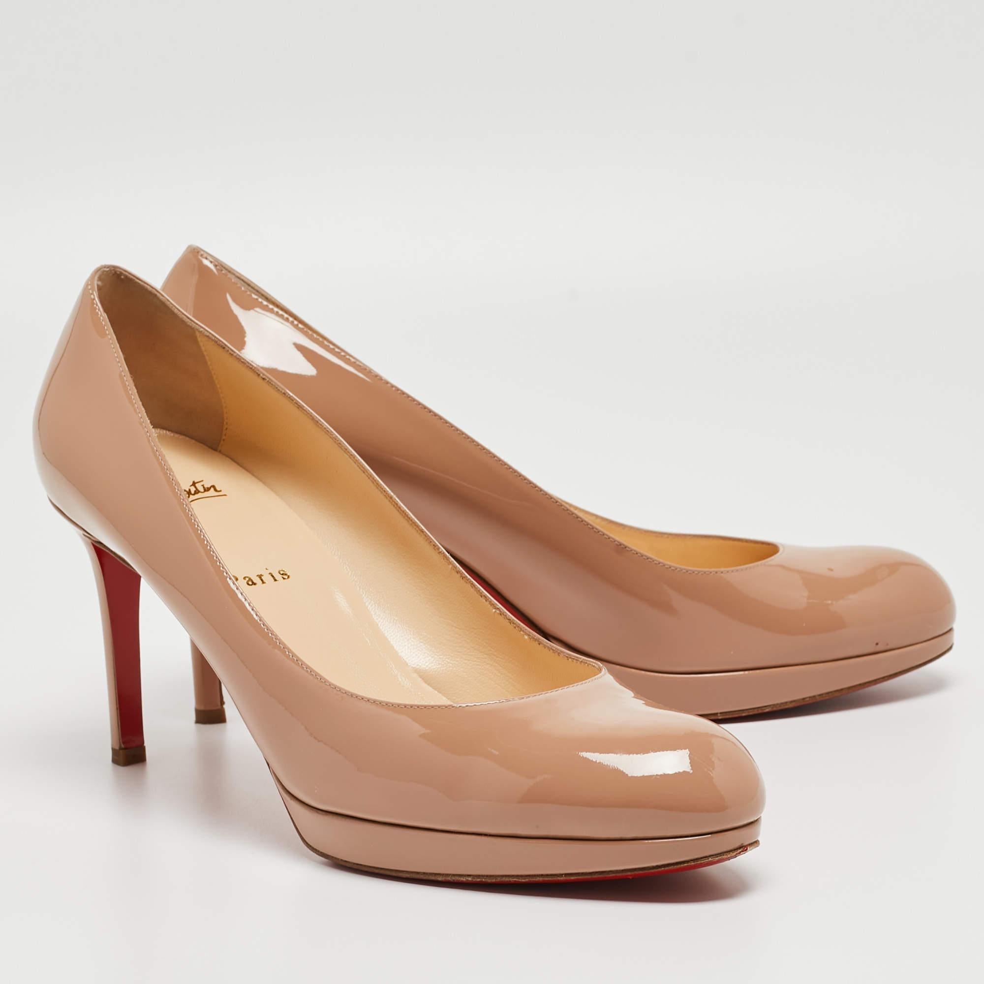 Christian Louboutin Beige Patent Leather New Simple Pumps Size 42 For Sale 3