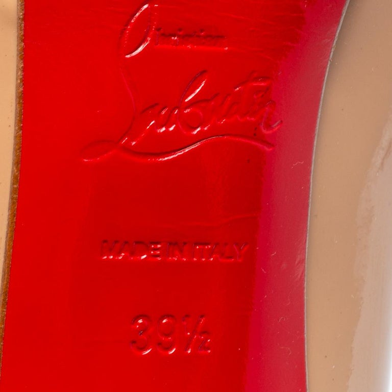 Christian Louboutin Beige Patent Leather Pigalle Plato Pumps Size 39 5