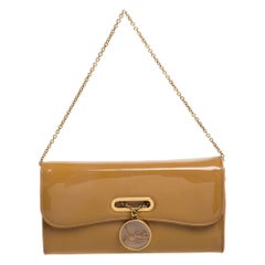 Christian Louboutin Beige Patent Leather Riviera Clutch