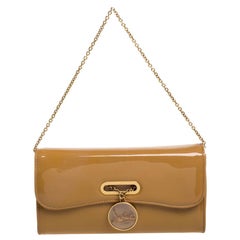 Christian Louboutin Beige Patent Leather Riviera Clutch