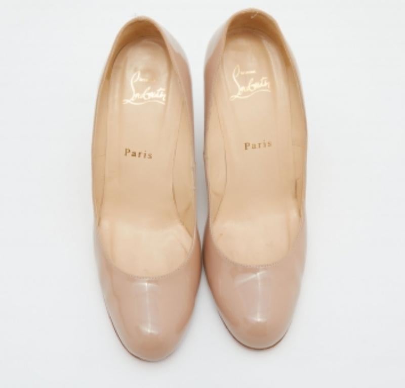Christian Louboutin Bombas de cuña RonRon Zeppa de charol beige talla 38.5 Beige en venta