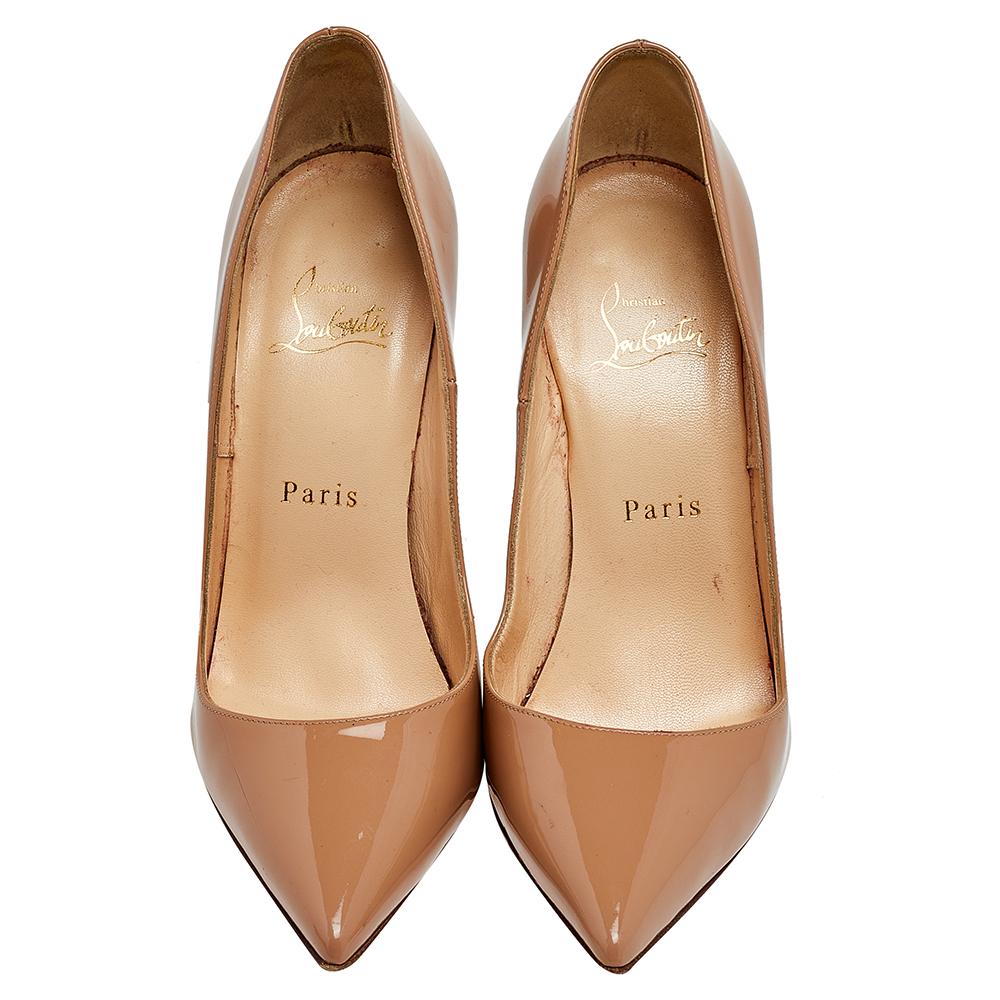 Christian Louboutin Beige Patent Leather So Kate Pumps Size 37 For Sale 1