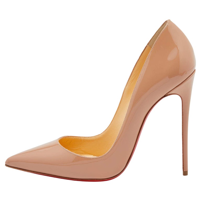 Christian Louboutin Beige Patent Leather So Kate Pumps Size 37 For Sale at  1stDibs