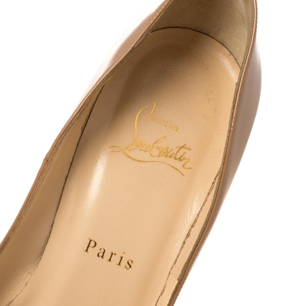 Christian Louboutin Beige Patent Leather So Kate Pumps Size 39 3