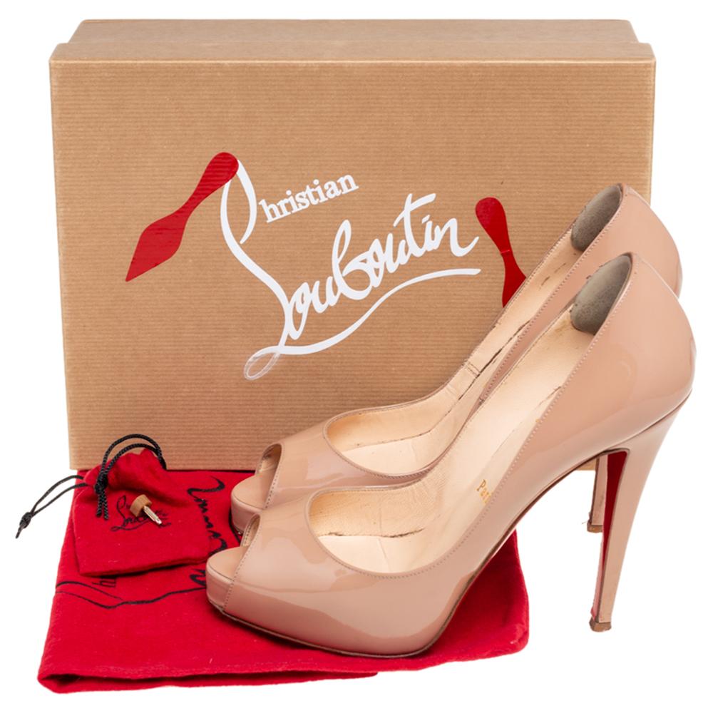 Christian Louboutin Beige Patent Leather Very Prive Pumps Size 39 4