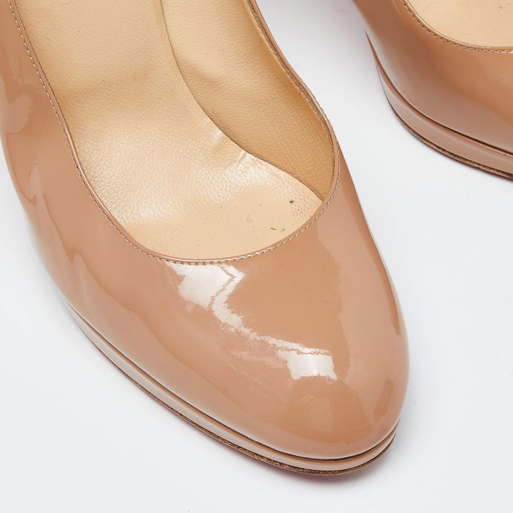 Christian Louboutin Beige Patent New Simple Pumps Size 39.5 3