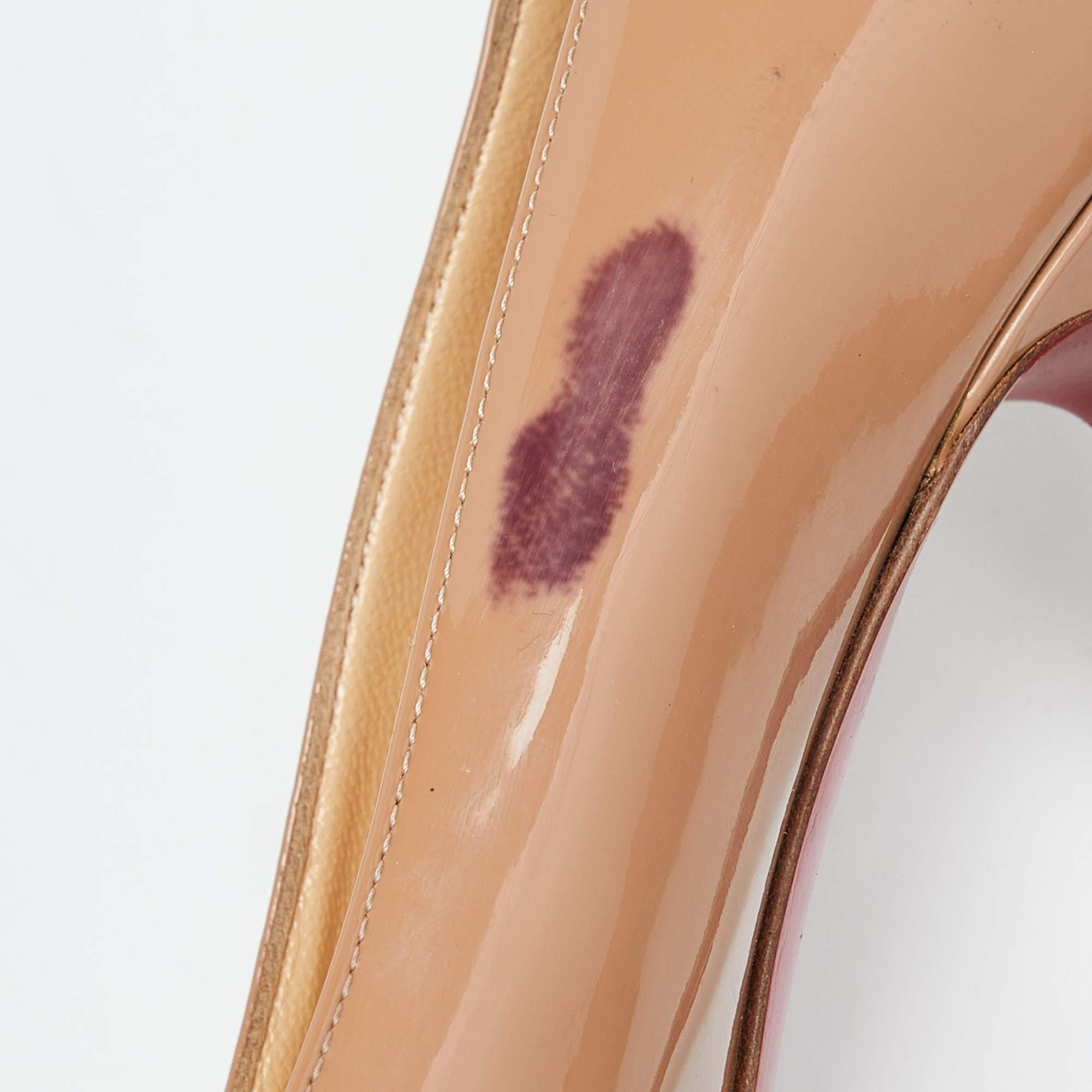 Christian Louboutin Beige Patent New Simple Pumps Size 39.5 5