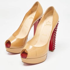 Christian Louboutin Beige Patent Taclou Pumps Size 38