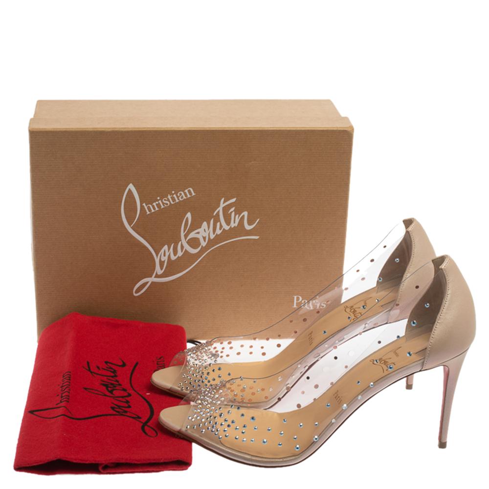 Christian Louboutin Beige PVC And Leather Sucre Glace Pumps Size 42 2