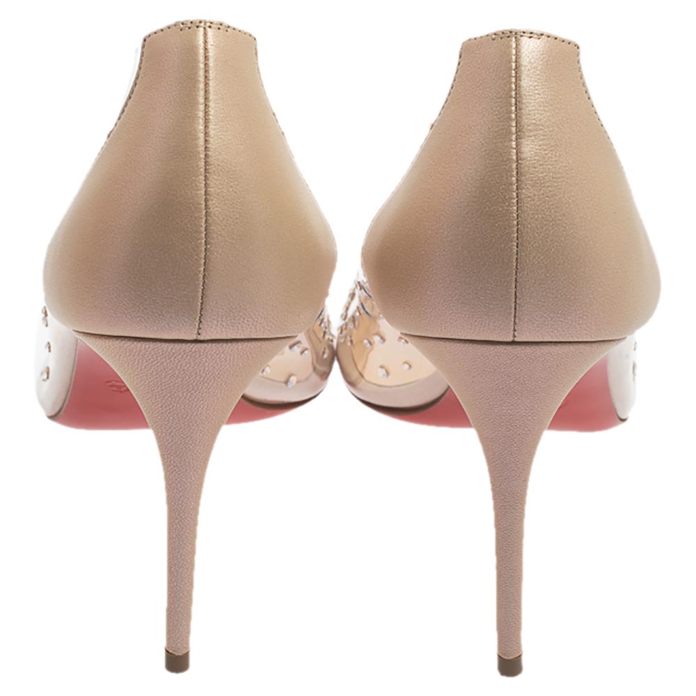 Christian Louboutin Beige PVC And Leather Sucre Glace Pumps Size 42 4