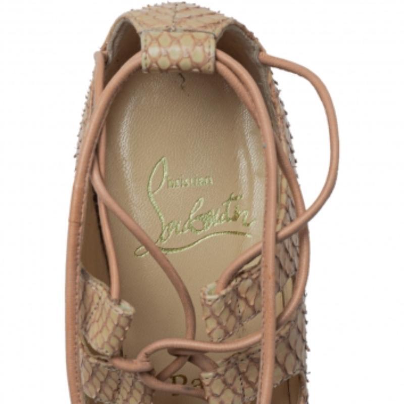 Women's Christian Louboutin Beige Python Bloody Mary Pumps Size 39 For Sale