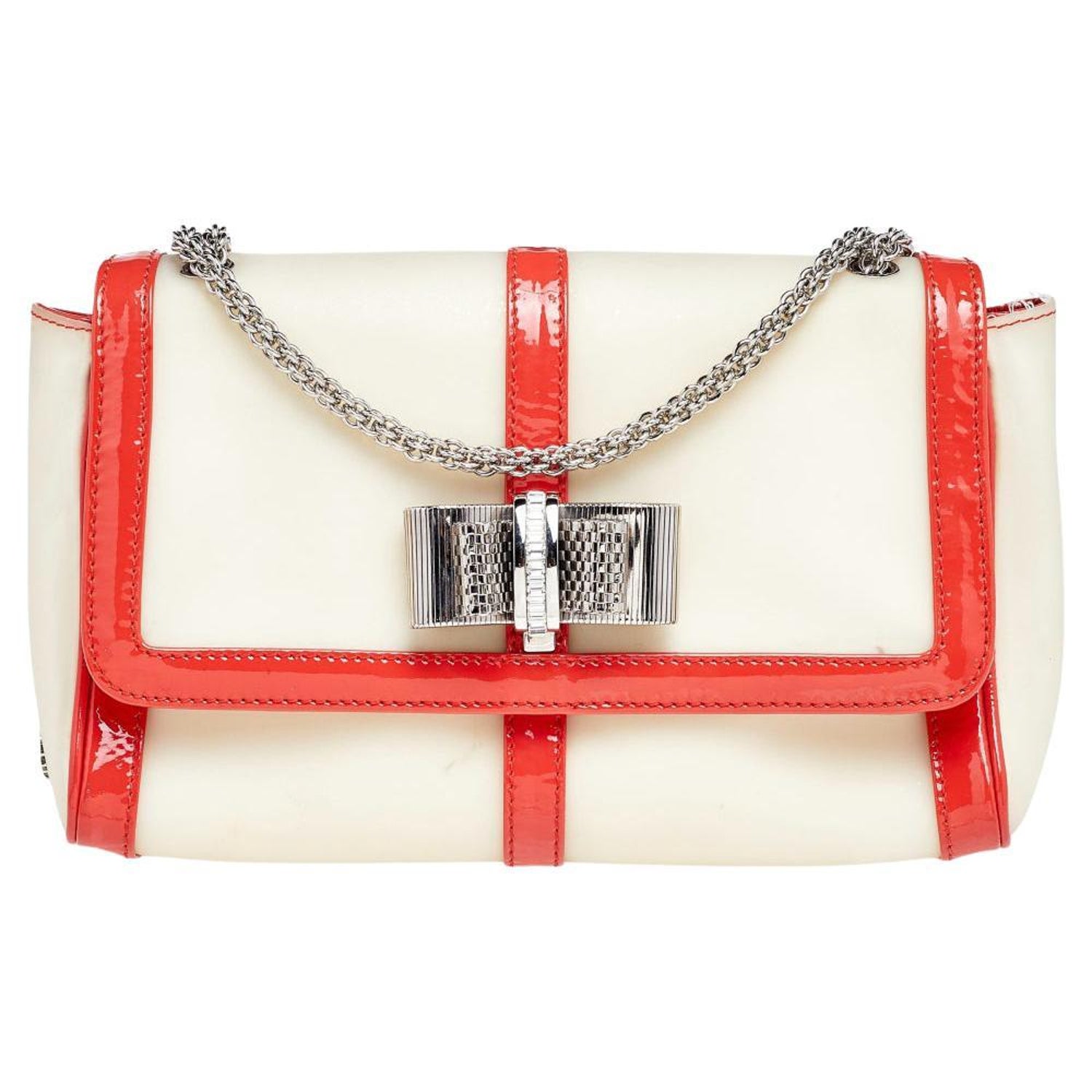 Christian Louboutin Beige Rubber And Patent Leather Sweet Charity Shoulder  Bag at 1stDibs