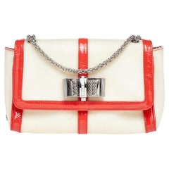 Christian Louboutin Beige Rubber And Patent Leather Sweet Charity Shoulder Bag